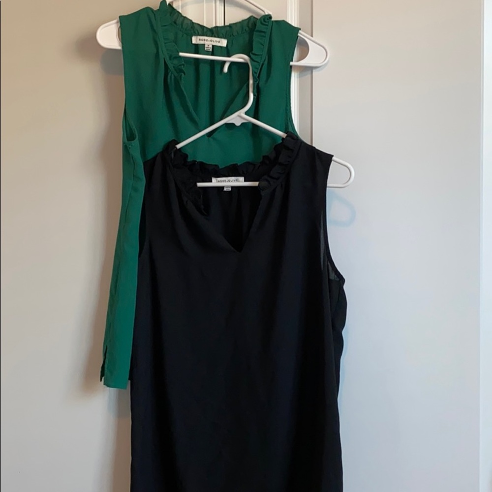 Bundle of Two Ruffle-neck Tank Blouses